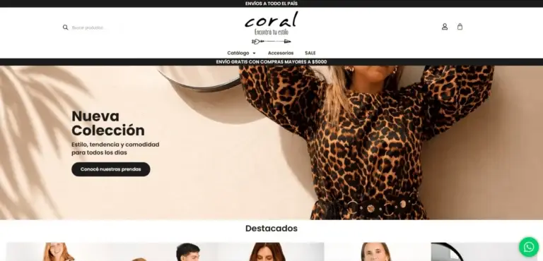 Sitio web de Tienda Coral desarrollado por JetCeleste