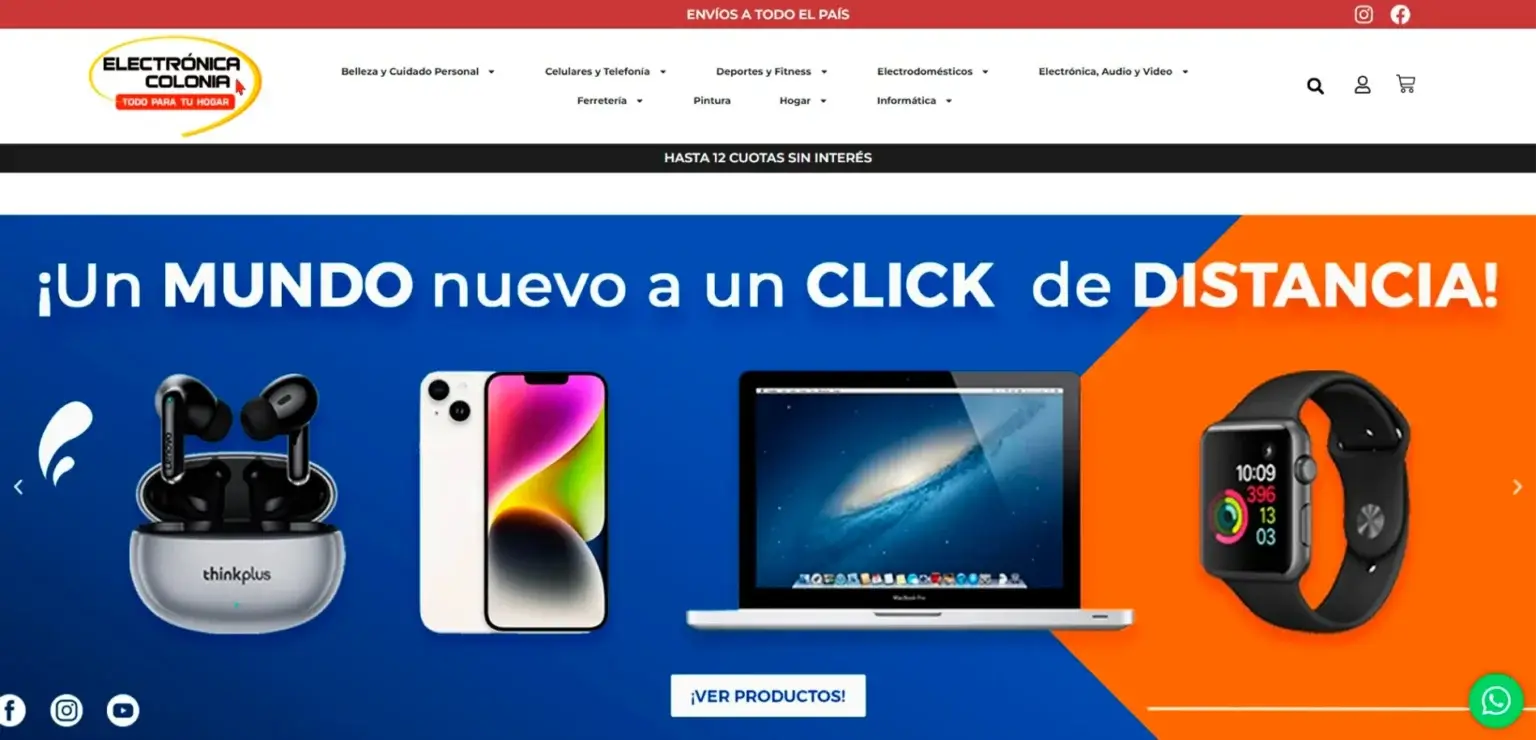 Sitio web de Electrónica Colonia desarrollado por JetCeleste