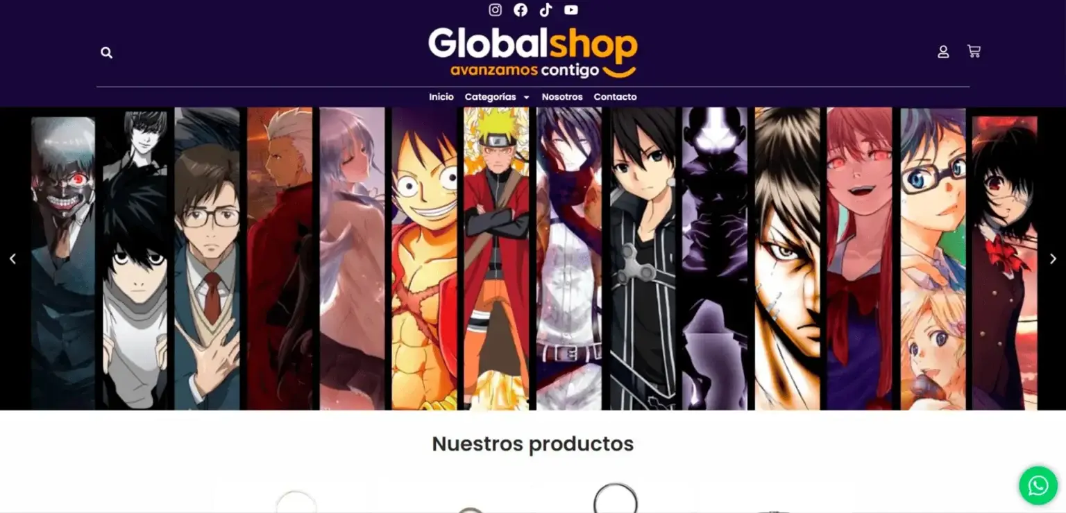 Sitio web de Global Shop desarrollado por JetCeleste