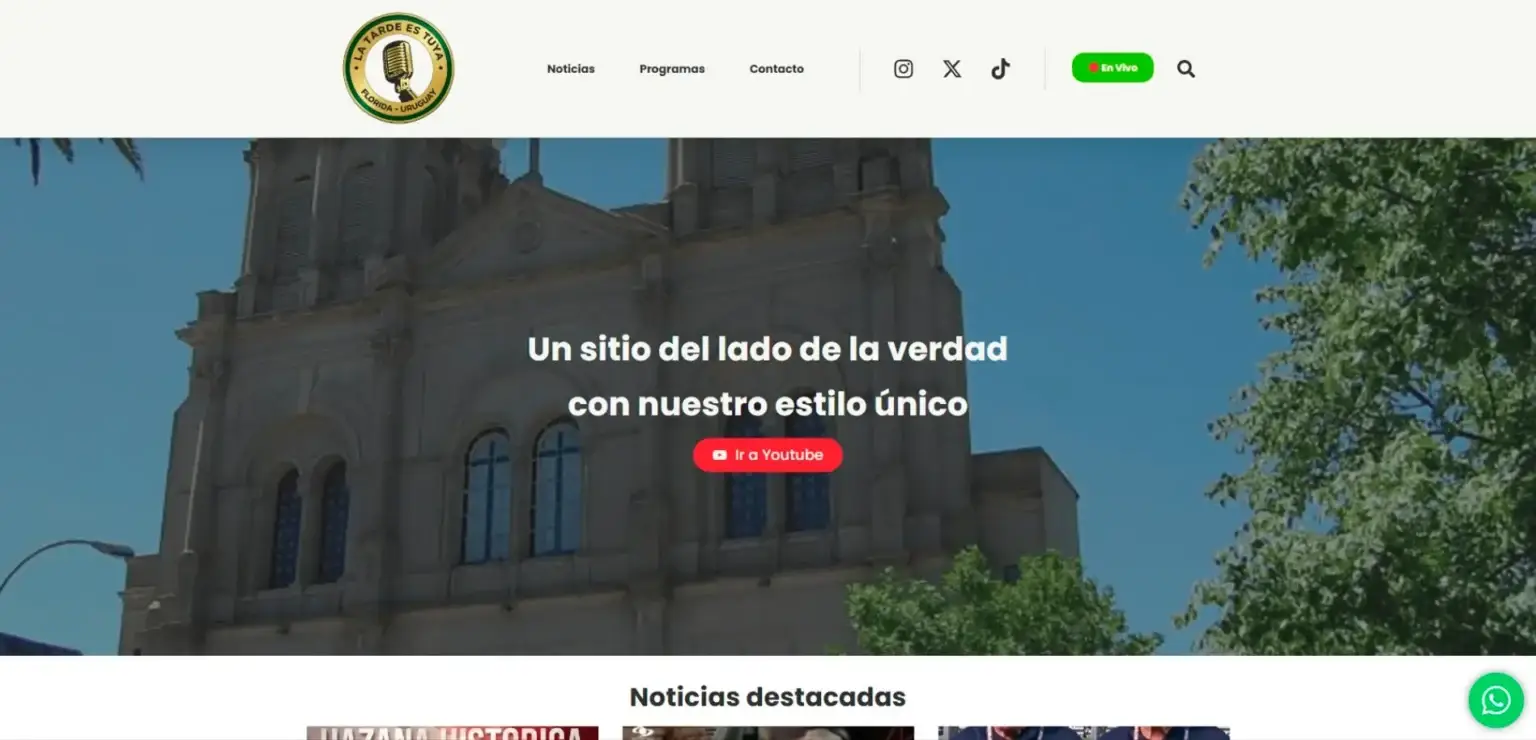 Sitio web de La Tarde es Tuya desarrollado por JetCeleste