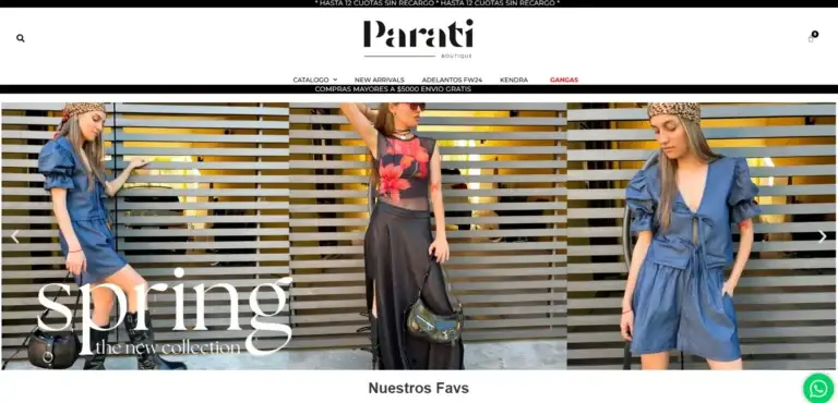 Sitio web de Parati Boutique desarrollado por JetCeleste