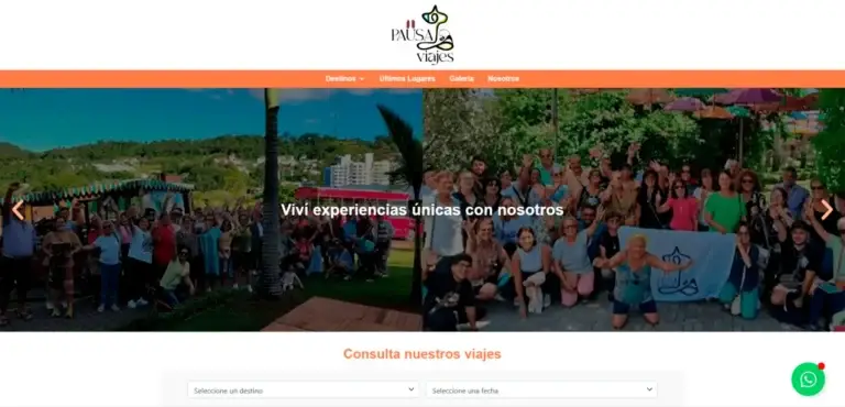Sitio web de Pausa Viajes desarrollado por JetCeleste